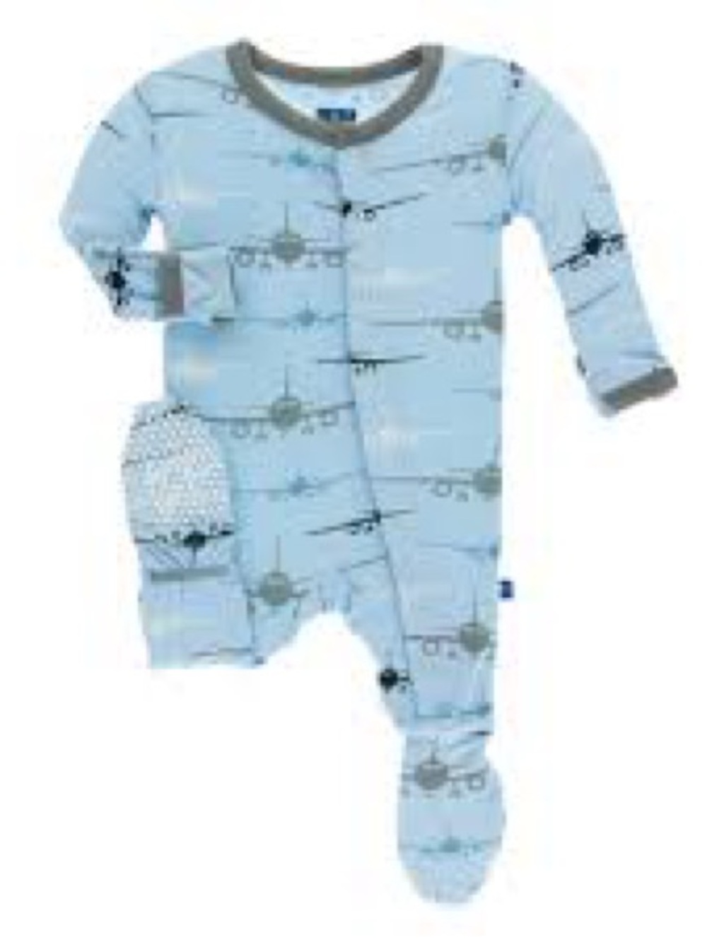 BNWT Kickee Pants Planes footie pajamas
